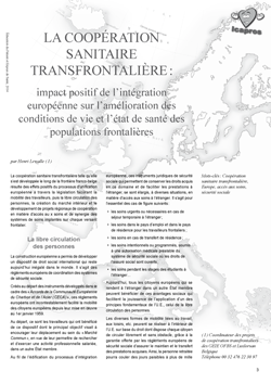La coopération sanitaire transfrontalière