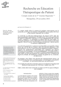 Recherche en ETP